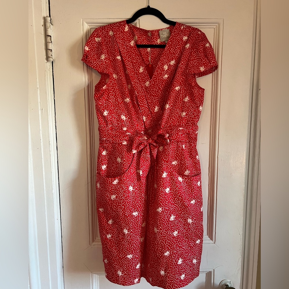 Anthropologie | Hi There by Karen Walker Red Women's Dress | Size US 10
